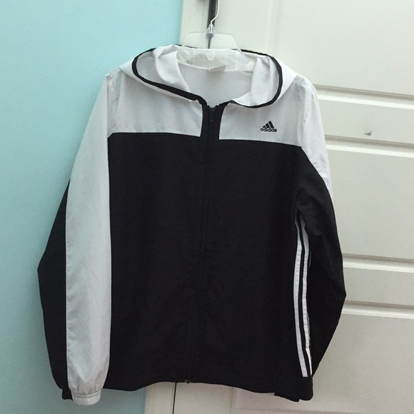 adidas Jackets & Blazers - adidas Women's Black White Windbreaker Size XL